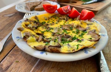 Houbová vaječná omeleta
